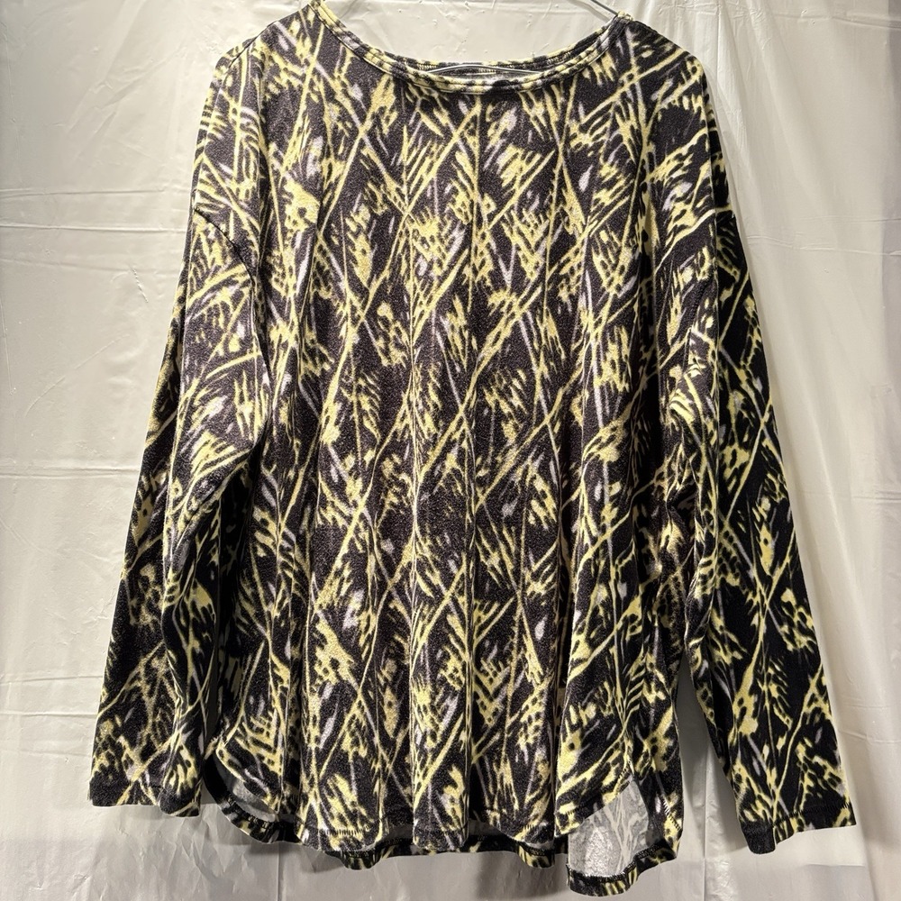 Westbound Women's Multi Color Long Sleeve Blouse Shirt Size XL Scoop Neck